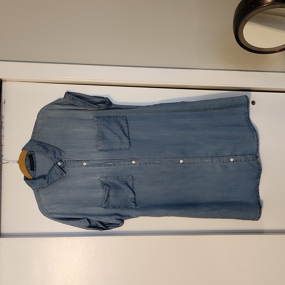 Denim button down dress